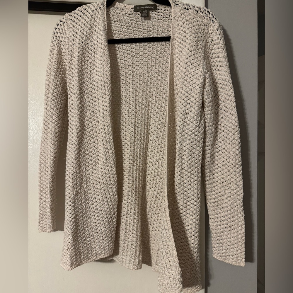 Tommy Bahama light cotton cover up. Cream color with silver weaving. Size M.